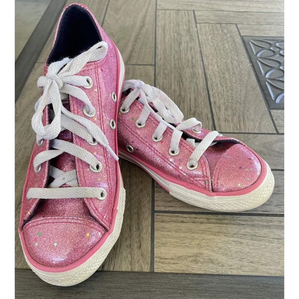 CONVERSE‎ All Star Girls Rose Pink Glitter Sparkle Sneaker Shoe Youth Size 1